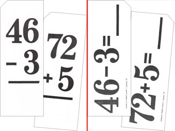 Grade 2 Schoolaid Math - Adding &amp; Subtracting by Endings Flash Cards